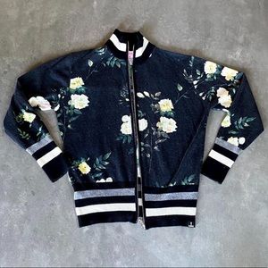 Knitwit Cashmere Nightshade Track Jacket Sweater L